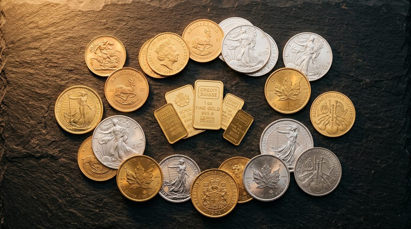 Gold and silver coins